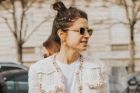 Leandra Medine works the covered-up trend. 