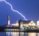 Lightning over Cunningham Pier on Geelong Waterfront on April 24.