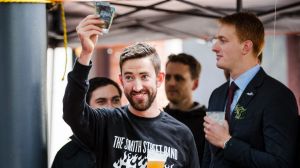 Punters playing two-up at Mercure Canberra on Anzac Day.