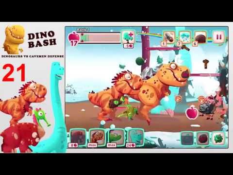 Dino Bash Dinosaurs vs Cavemen Defense EP 21 Levels 67,68,69 Get New Dino Arrived T Rex