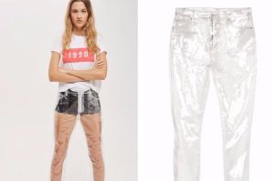 Topshop has released a pair of clear plastic 'jeans', which cost about $100.