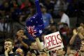 OMAHA, NE - MARCH 16:  A fan of the St. Mary's Gaels shows support for Australia as they play against the Purdue ...