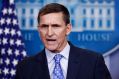 Former National Security Adviser Michael Flynn speaks at the White House in February.