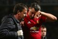 Manchester United's Zlatan Ibrahimovic leaves the field with an injury.