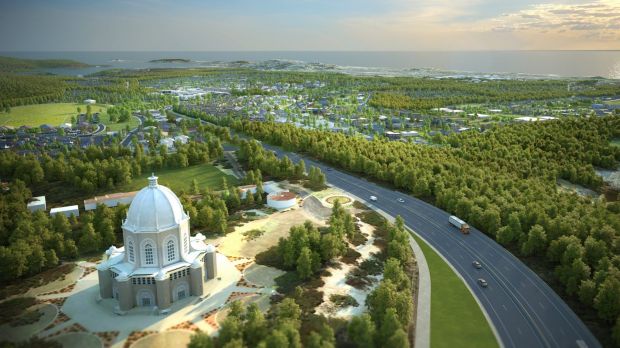 An artist's impression of the suburb, where up to 3400 houses would be built. 