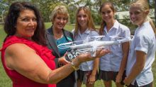 Heathcote High School teacher Kerry Wallace-Massone (left), has a novel idea to get girls interested in technology: drones.