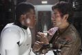 John Boyega and Oscar Isaac as Finn and Poe in Star Wars: The Force Awakens.