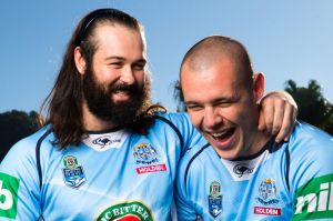 NSW State of Origin players, Aaron Woods and David Klemmer, in Coffs Harbour. 24th May 2016 Photo: Janie Barrett