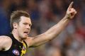 It was Jack Riewoldt's night, the Tiger forward kicking six goals.