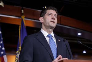 House Speaker Paul Ryan of Wis. discusses the Republican agenda as he faces reporters on Capitol Hill in Washington, Thursday, March 30, 2017.