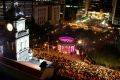 Tens of thousands of people were expected to crowd around the Shrine of Remembrance in Anzac Square on Tuesday.