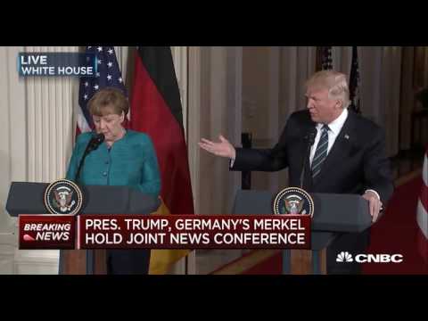 Merkel's Head Snaps After Trump Calls German Reporter Fake News