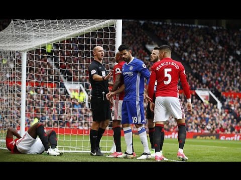 DIRTY Diego Costa VS Manchester United - Angry Fights against ROJO & BAILLY - Red Card??