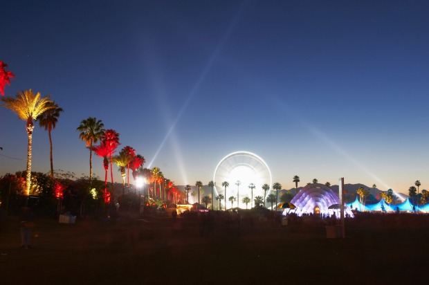 Coachella at night.