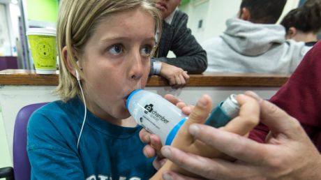 A patient at Sunshine Hospital receiving treatment for asthma during last year's crisis.
