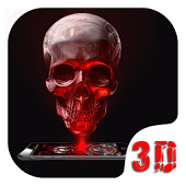 Red Blood Skull 3D Theme