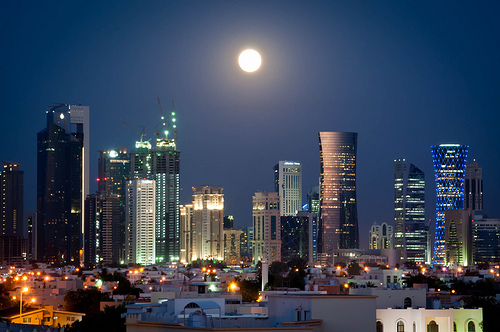 Supermoon over Doha