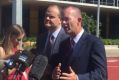 Sunshine Coast MPs Ted O'Brien (left) and Andrew Wallace at Sunshine Coast University Hospital.