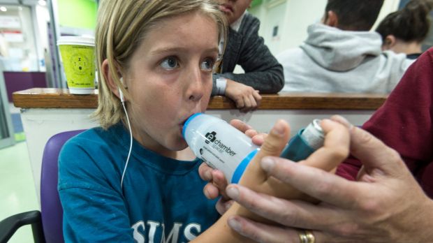 A patient at Sunshine Hospital receiving treatment for asthma during last year's crisis.