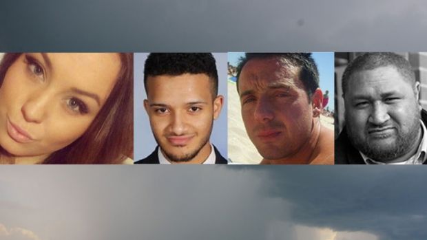 Four of the nine  people who died in last year's thunderstorm asthma epidemic: Hope Carnevali (left), Omar Moujalled, ...