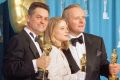 Demme, left, Jodie Foster and Anthony Hopkins all won Oscars in 1992 for their work on 'Silence of the Lambs'. 