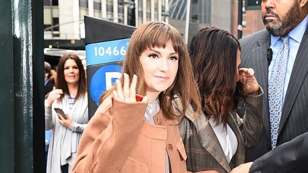 Lena Dunham arrives to Variety's Power of Women New York luncheon on April 21, 2017 in New York City.