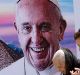 A billboard welcomes Pope Francis at St Mark's Cathedral in Cairo, Egypt.