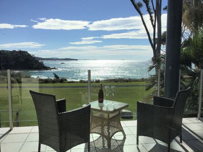 Enjoy a sparkling wine on the balcony