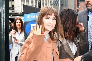 Lena Dunham arrives to Variety's Power of Women New York luncheon on April 21, 2017 in New York City.