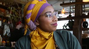 Yassmin Abdel-Magied at the Mocan and Green Grout cafe in Canberra for the at lunch with series on Tuesday 27 September ...