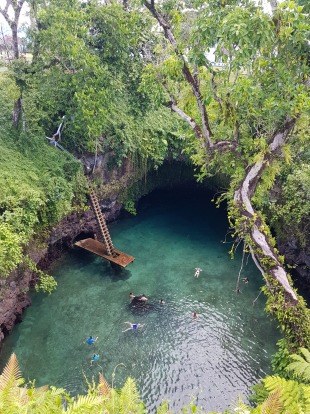 To Sua Trench, Samoa.  One  of the most relaxing places I have ever been.  Once you climb down the ladder, you can spend ...