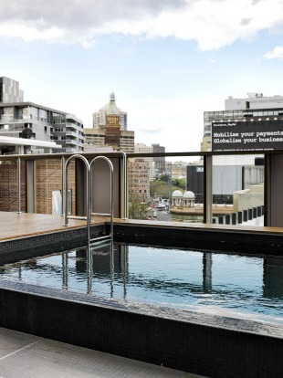 The Old Clare Hotel rooftop pool.