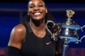 Hitting back: Serena Williams earlier this year with the Australian Open trophy.