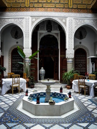 Inner courtyard in Fez, Morocco.