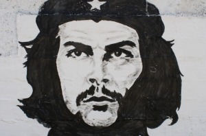 Che Guevara painted on a wall in Havana, Cuba.