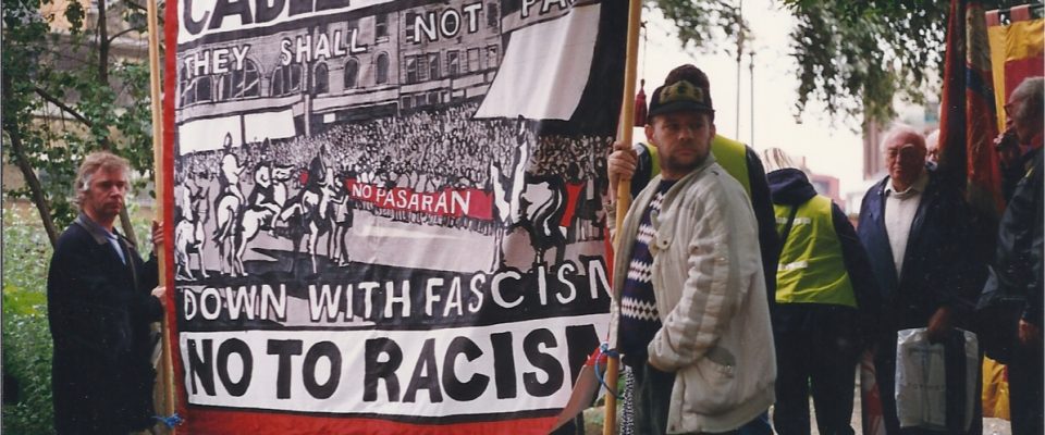 Anti-fascists lead the march in 1996