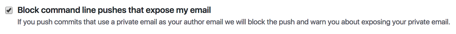 email settings page with the block command line pushes that expose my email checkbox