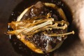 12-hour beef rib, Roman gnocchi, enoki mushrooms and shallot jus.