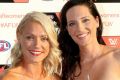 Erin Phillips with wife Tracy Gahan on the coral carpet at the inaugural AFLW awards.