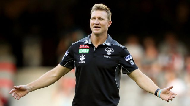 Under pressure: Collingwood coach Nathan Buckley.