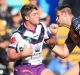 Stimson, left, playing against Wests Tigers.