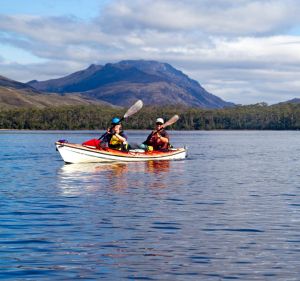 Kayaking near Port Davey, on Tasmania’s wild west coast.