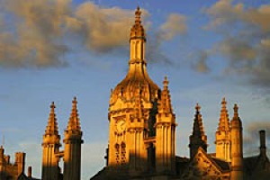 A study in beauty ... King's College at sunset.