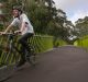 MELBOURNE, AUSTRALIA - APRIL 29: Ted Thyer rides on the Darebin Yarra Trail, an $18m bike trail running along the ...