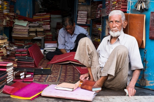 Udaipur, India. I was walking through a back street, when this elderly man caught my eye. He grabbed my arm, encouraged ...