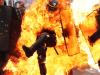 Police set on fire in Paris