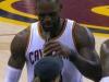 LeBron grabs a beer during game