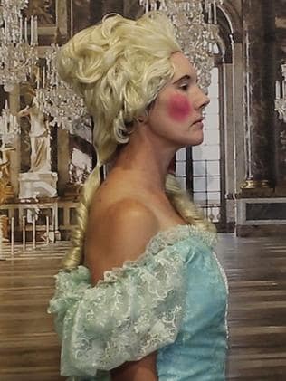 Helen Hopcroft dressed as Marie Antoinette for TasWeekend feature April 2017. Pictured supplied by HH for one use only. This one in Versailles Hall.