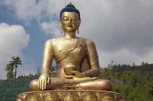 The 50-metre-tall golden Buddha that sits on a hill overlooking the city of Thimpu.