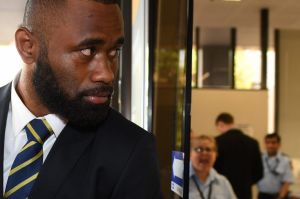 Parramatta Eels star Semi Radradra arrives at Parramatta Local Court on Tuesday,